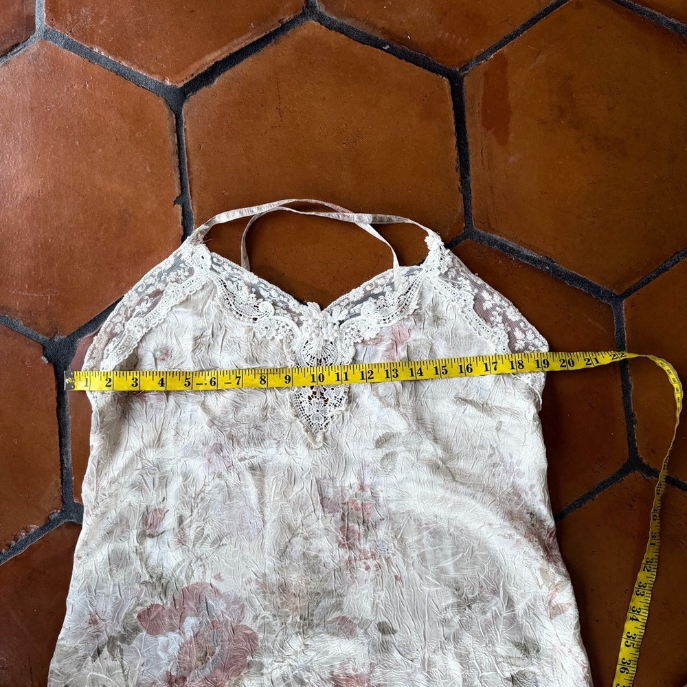 Vintage 1980s Nightgown Chemise Slip Dress Floral Lace Satin Going Out Large L - Picture 9 of 9